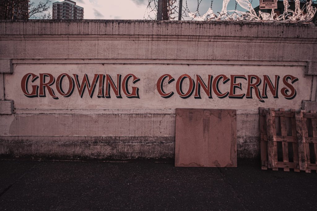 A billboard representing growing concerns