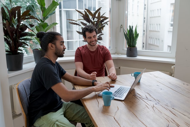 Two men having a discussion