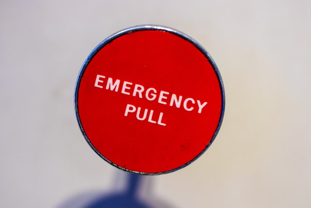 A red emergency button.