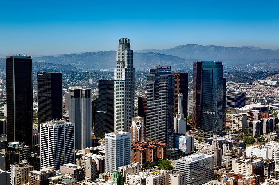 View of the skyline of downtown Los Angeles, California