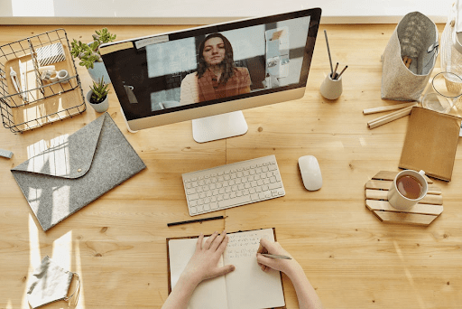 HR conducting virtual onboarding of a new hire.