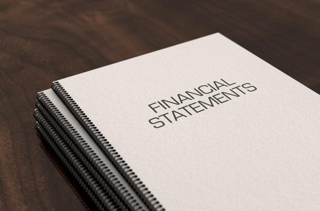 Illustration of a business’s financial statements.
