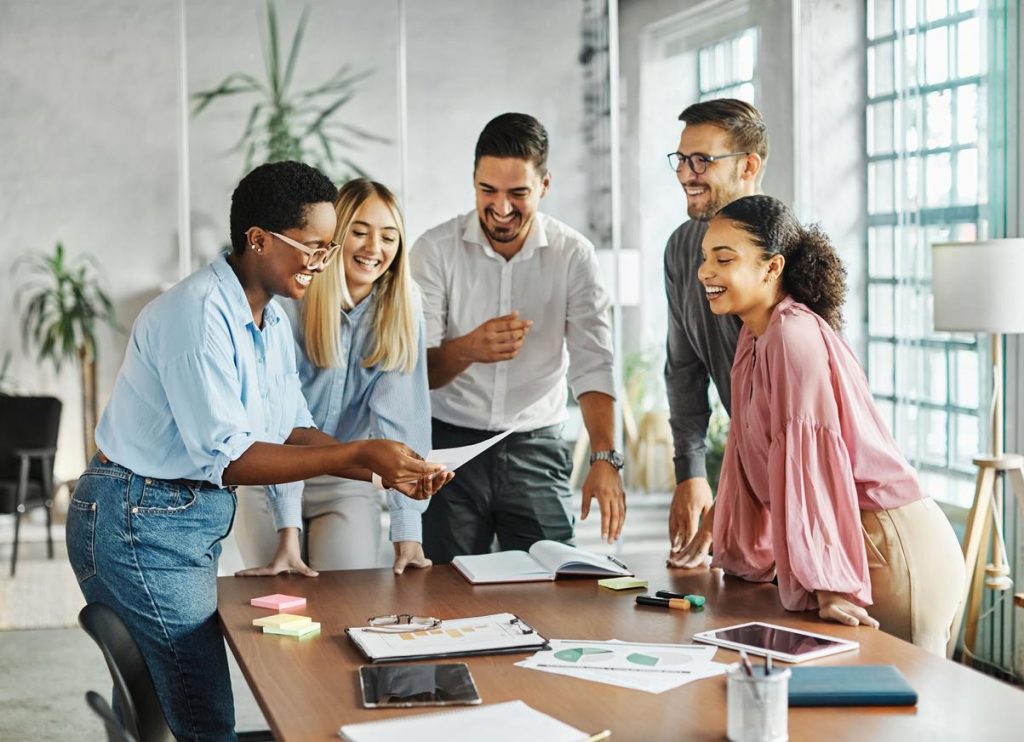 Confident and proactive employees of a self-managed team