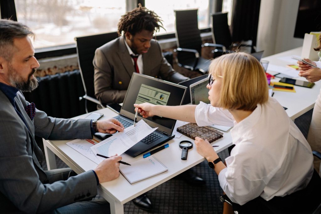 Team planning business expansion.