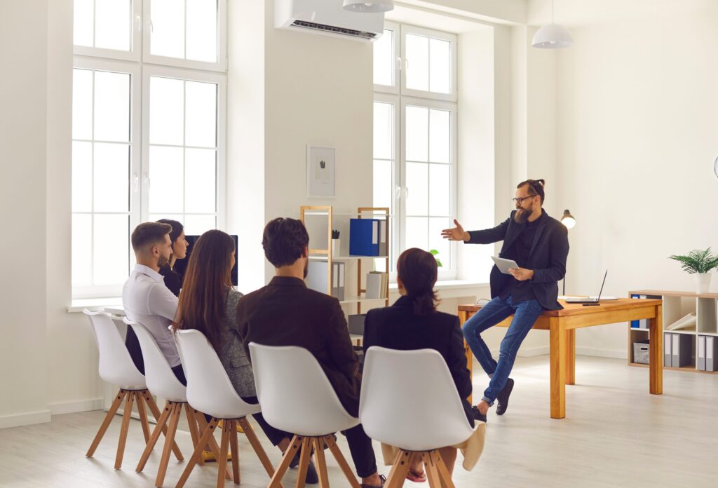 Business team reviewing succession plan for leadership transition and future growth